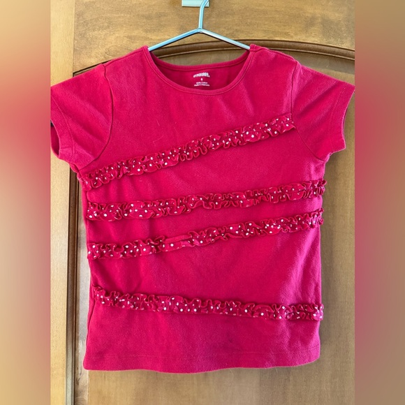 Gymboree Other - Gymboree Girls Red Dot Ruffle 100% Cotton Short Sleeve T-Shirt Size 6